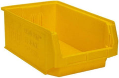 Quantum Storage - 90 Lb. Load Capacity, 19-3/4" Deep, Yellow Polyethylene Hopper Stacking Bin - 7-7/8" High x 12-3/8" Wide x 19-3/4" Long - Exact Tool & Supply