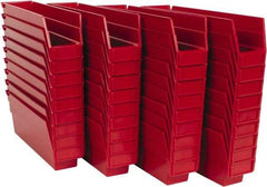 Quantum Storage - 50 Lb. Load Capacity, 11-5/8" Deep, Red Polypropylene Hopper Shelf Bin - 4" High x 2-3/4" Wide x 11-5/8" Long - Exact Tool & Supply