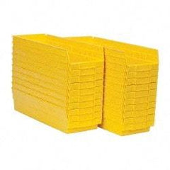 Quantum Storage - 50 Lb. Load Capacity, 17-7/8" Deep, Yellow Polypropylene Hopper Shelf Bin - 4" High x 6-5/8" Wide x 17-7/8" Long - Exact Tool & Supply
