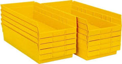 Quantum Storage - 50 Lb. Load Capacity, 17-7/8" Deep, Yellow Polypropylene Hopper Shelf Bin - 4" High x 8-3/8" Wide x 17-7/8" Long - Exact Tool & Supply