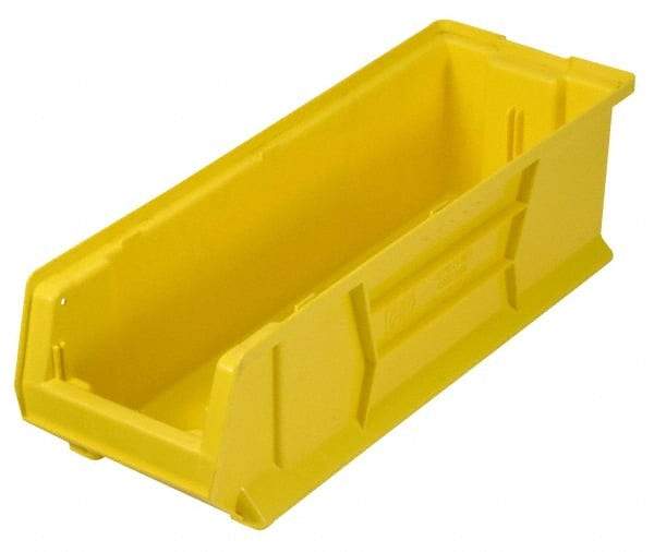 Quantum Storage - 100 Lb. Load Capacity, 23-7/8" Deep, Yellow Polypropylene Hopper Stacking Bin - 7" High x 8-1/4" Wide x 23-7/8" Long - Exact Tool & Supply