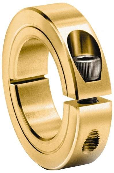 Climax Metal Products - 1" Bore, Steel, One Piece One Piece Split Shaft Collar - 1-3/4" Outside Diam, 1/2" Wide - Exact Tool & Supply