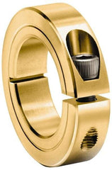 Climax Metal Products - 1" Bore, Steel, One Piece One Piece Split Shaft Collar - 1-3/4" Outside Diam, 1/2" Wide - Exact Tool & Supply