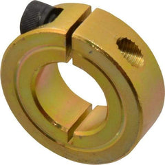 Climax Metal Products - 3/4" Bore, Steel, One Piece One Piece Split Shaft Collar - 1-1/2" Outside Diam, 1/2" Wide - Exact Tool & Supply