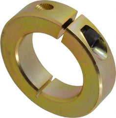 Climax Metal Products - 1-1/2" Bore, Steel, One Piece One Piece Split Shaft Collar - 2-3/8" Outside Diam, 9/16" Wide - Exact Tool & Supply