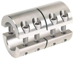 Climax Metal Products - 5/8 x 1/2" Bore, Stainless Steel, Two Piece Two Piece Split Shaft Collar - 1-5/16" Outside Diam, 2" Wide - Exact Tool & Supply
