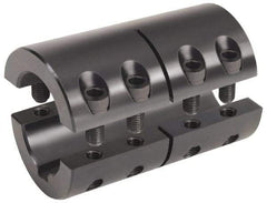 Climax Metal Products - 2" Bore, Steel, With Keyway Two Piece Split Shaft Collar - 3-3/8" Outside Diam, 4-7/8" Wide - Exact Tool & Supply
