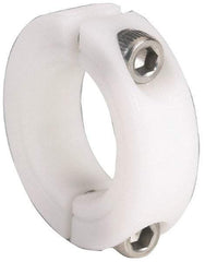 Climax Metal Products - 1-1/2" Bore, Plastic, Two Piece Clamping Shaft Collar - 2-3/8" Outside Diam, 9/16" Wide - Exact Tool & Supply