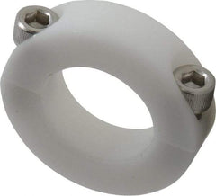 Climax Metal Products - 1" Bore, Plastic, Two Piece Clamping Shaft Collar - 1-3/4" Outside Diam, 1/2" Wide - Exact Tool & Supply