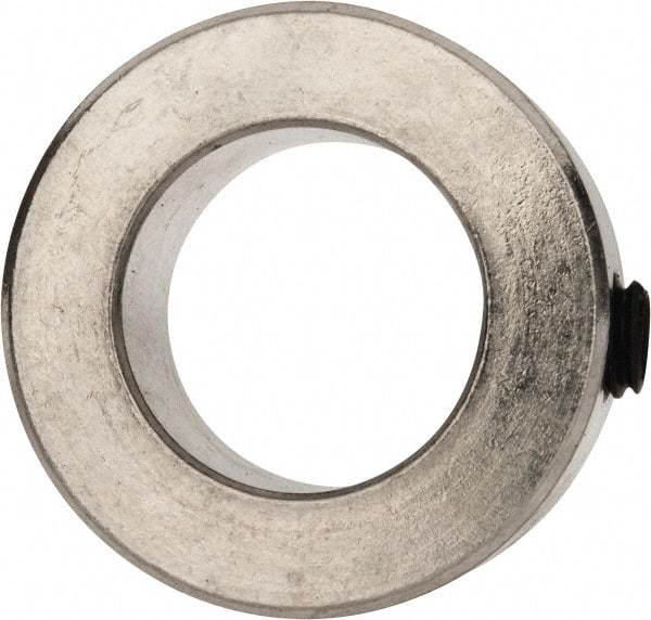 Climax Metal Products - 7/8" Bore, Aluminum, One Piece Solid Set Screw Collars - 1-1/2" Outside Diam, 9/16" Wide - Exact Tool & Supply