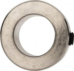 Climax Metal Products - 7/8" Bore, Aluminum, One Piece Solid Set Screw Collars - 1-1/2" Outside Diam, 9/16" Wide - Exact Tool & Supply