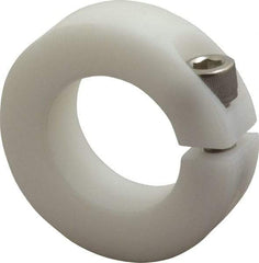 Climax Metal Products - 1" Bore, Plastic, One Piece One Piece Split Shaft Collar - 1-3/4" Outside Diam, 1/2" Wide - Exact Tool & Supply