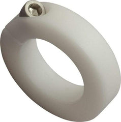 Climax Metal Products - 1-1/4" Bore, Plastic, One Piece One Piece Split Shaft Collar - 2-1/16" Outside Diam, 1/2" Wide - Exact Tool & Supply