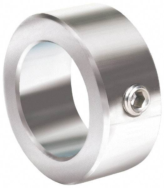 Climax Metal Products - 2-1/16" Bore, Stainless Steel, One Piece Solid Set Screw Collars - 3" Outside Diam, 7/8" Wide - Exact Tool & Supply