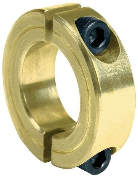 Climax Metal Products - 2-7/16" Bore, Steel, Two Piece Clamping Shaft Collar - 3-1/2" Outside Diam, 3/4" Wide - Exact Tool & Supply