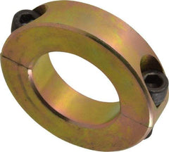 Climax Metal Products - 1-3/16" Bore, Steel, Two Piece Clamping Shaft Collar - 2-1/16" Outside Diam, 1/2" Wide - Exact Tool & Supply