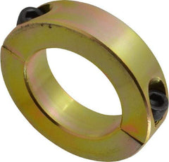 Climax Metal Products - 1-1/2" Bore, Steel, Two Piece Clamping Shaft Collar - 2-3/8" Outside Diam, 9/16" Wide - Exact Tool & Supply
