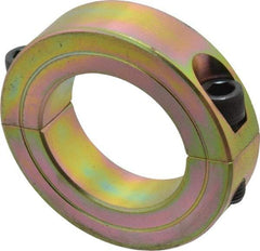 Climax Metal Products - 1-11/16" Bore, Steel, Two Piece Clamping Shaft Collar - 2-3/4" Outside Diam, 11/16" Wide - Exact Tool & Supply