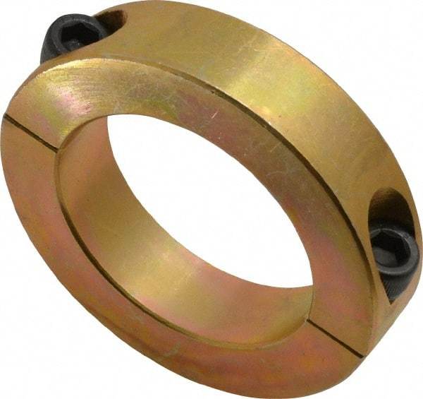 Climax Metal Products - 2" Bore, Steel, Two Piece Clamping Shaft Collar - 3" Outside Diam, 11/16" Wide - Exact Tool & Supply