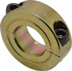 Climax Metal Products - 11/16" Bore, Steel, Two Piece Clamping Shaft Collar - 1-3/8" Outside Diam, 7/16" Wide - Exact Tool & Supply