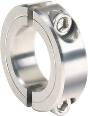Climax Metal Products - 2-3/4" Bore, Stainless Steel, Two Piece Clamping Shaft Collar - 4" Outside Diam, 7/8" Wide - Exact Tool & Supply