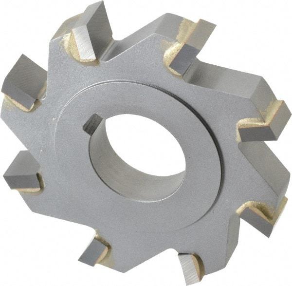 Made in USA - 3" Diam x 1/2" Width of Cut, 8 Teeth, Carbide Tipped Side Milling Cutter - Straight Teeth, Uncoated - Exact Tool & Supply