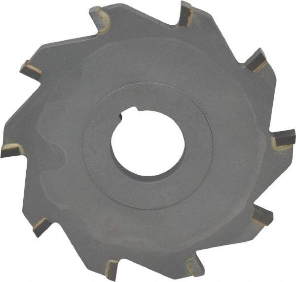 Made in USA - 4" Diam x 5/16" Width of Cut, 10 Teeth, Carbide Tipped Side Milling Cutter - Straight Teeth, Uncoated - Exact Tool & Supply