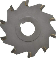Made in USA - 4" Diam x 1/2" Width of Cut, 10 Teeth, Carbide Tipped Side Milling Cutter - Straight Teeth, Uncoated - Exact Tool & Supply