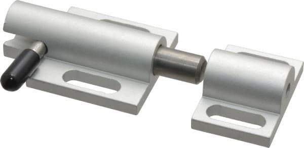 80/20 Inc. - 2" Long x 1-1/2" Wide x 13/16" High, Deadbolt Latch with Side Latch - Aluminum Body with Stainless Steel Bolt, Spring & Handle, with Clear Anodized Aluminum Finish - Exact Tool & Supply