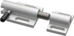 80/20 Inc. - 2" Long x 1-1/2" Wide x 13/16" High, Deadbolt Latch with Side Latch - Aluminum Body with Stainless Steel Bolt, Spring & Handle, with Clear Anodized Aluminum Finish - Exact Tool & Supply