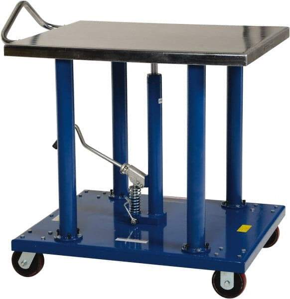 Vestil - 2,000 Lb Capacity Manual Post Work Platform - 36" to 54" Lift Height, 36" Platform Length x 30" Platform Width - Exact Tool & Supply
