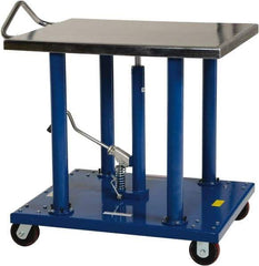 Vestil - 2,000 Lb Capacity Manual Post Work Platform - 36" to 54" Lift Height, 36" Platform Length x 30" Platform Width - Exact Tool & Supply