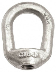 Gibraltar - 5,200 Lb Capacity, 3/4-10 Thread, Self Colored, Carbon Steel Regular Duty Lifting Eye Nut - Grade C-1030, 3-7/8" High, 1-3/4" Inside & 3" Outside Eye Diam, 3" Bell/Base Width - Exact Tool & Supply