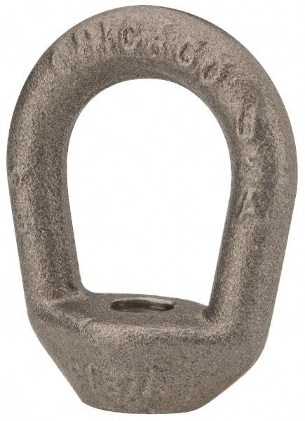 Gibraltar - 1,240 Lb Capacity, 3/8-16 Thread, Self Colored, Carbon Steel Regular Duty Lifting Eye Nut - Grade C-1030, 2-1/16" High, 1" Inside & 1-5/8" Outside Eye Diam, 1-5/8" Bell/Base Width - Exact Tool & Supply