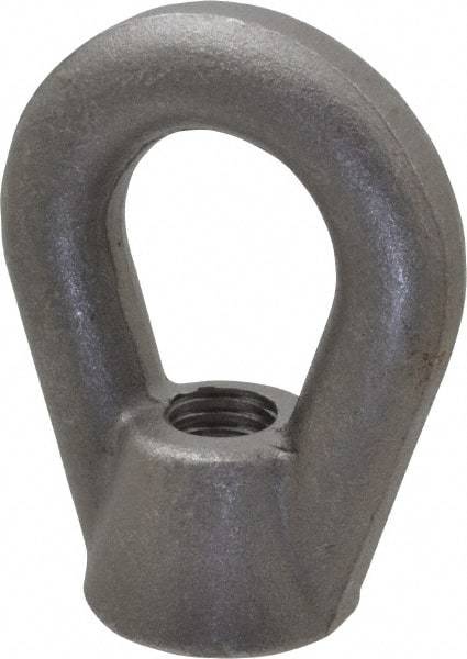 Gibraltar - 10,600 Lb Capacity, 3/4-10 Thread, Self Colored, Carbon Steel Heavy Duty Lifting Eye Nut - Grade C-1030, 3-7/8" High, 1-1/2" Inside & 3" Outside Eye Diam, 3" Bell/Base Width - Exact Tool & Supply