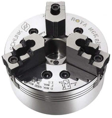 Schunk - 3 Jaws, 10" Chuck Diam, A2-6 Mount, 2.953" Through Hole, Hydraulic Power Lathe Chuck - 24,593 Lb Force per Jaw, 4,200 RPM, Steel Body - Exact Tool & Supply