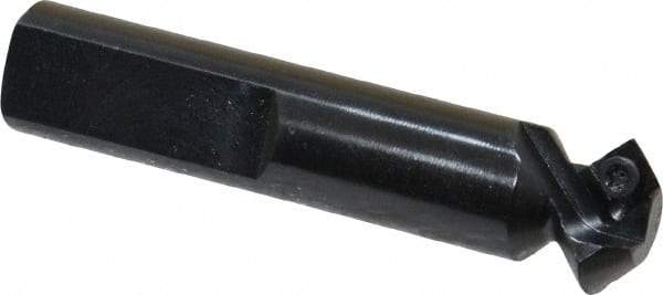 Cutting Tool Technologies - 45° Lead Angle, 5/8" Max Cut Diam, 0.34" Min Cut Diam, 0.15" Max Depth of Cut, Indexable Chamfer and Angle End Mill - 1 Insert, SDEB 21.51 Insert Style, 2-1/2" Overall Length, Straight Shank - Exact Tool & Supply