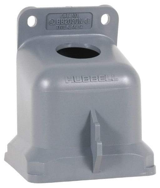 Hubbell Wiring Device-Kellems - 20, 30 Amp, 1 Inch Hub Size, Plastic Pin and Sleeve Angle Back Box - IP67, 15° Box Angle - Exact Tool & Supply
