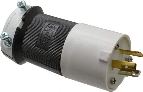 Hubbell Wiring Device-Kellems - 125 VAC, 20 Amp, L5-20P Configuration, Industrial Grade, Self Grounding Plug - 1 Phase, 2 Poles, IP20, 0.325 to 0.93 Inch Cord Diameter - Exact Tool & Supply
