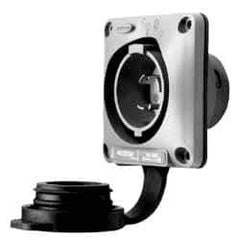 Hubbell Wiring Device-Kellems - 125 VAC, 30 Amp, L5-30P NEMA, Self Grounding Inlet - 2 Poles, 3 Wire, Male End, Gray - Exact Tool & Supply