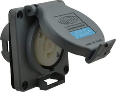 Hubbell Wiring Device-Kellems - 250 VAC, 20 Amp, L15-20R NEMA, Self Grounding Receptacle - 3 Poles, 4 Wire, Female End, Gray - Exact Tool & Supply