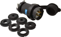 Hubbell Wiring Device-Kellems - 250 VAC, 20 Amp, L15-20P Configuration, Industrial Grade, Self Grounding Plug - 3 Phase, 3 Poles, IP66, 0.35 to 1.15 Inch Cord Diameter - Exact Tool & Supply