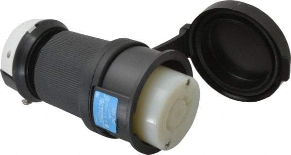 Hubbell Wiring Device-Kellems - 250 VAC, 20 Amp, L15-20R Configuration, Industrial Grade, Self Grounding Connector - 3 Phase, 3 Poles, IP66, 0.35 to 1.15 Inch Cord Diameter - Exact Tool & Supply