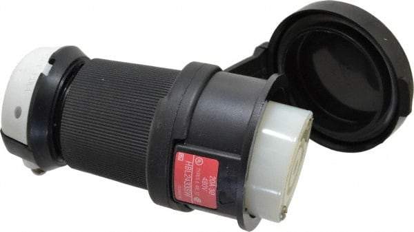 Hubbell Wiring Device-Kellems - 480 VAC, 20 Amp, L16-20R Configuration, Industrial Grade, Self Grounding Connector - 3 Phase, 3 Poles, IP66, 0.35 to 1.15 Inch Cord Diameter - Exact Tool & Supply