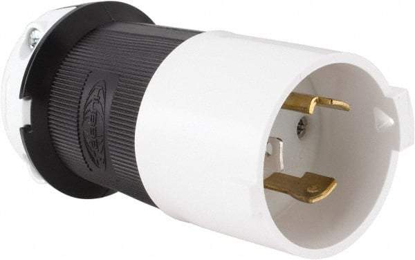 Hubbell Wiring Device-Kellems - 125 VAC, 30 Amp, L5-30P Configuration, Industrial Grade, Self Grounding Plug - 1 Phase, 2 Poles, IP20, 0.36 to 0.93 Inch Cord Diameter - Exact Tool & Supply