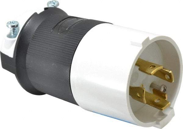 Hubbell Wiring Device-Kellems - 250 VAC, 30 Amp, L15-30P Configuration, Industrial Grade, Self Grounding Plug - 3 Phase, 3 Poles, IP20, 0.35 to 1.15 Inch Cord Diameter - Exact Tool & Supply