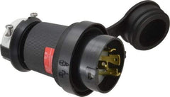 Hubbell Wiring Device-Kellems - 480 VAC, 30 Amp, L16-30P Configuration, Industrial Grade, Self Grounding Plug - 3 Phase, 3 Poles, IP66, 0.35 to 1.15 Inch Cord Diameter - Exact Tool & Supply
