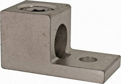 Thomas & Betts - 6 AWG Noninsulated Square Ring Terminal - 5/16" Stud, 2" OAL x 1" Wide, Tin Plated Aluminum Contact - Exact Tool & Supply