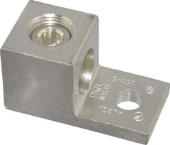 Thomas & Betts - 6 AWG Noninsulated Compression Connection Square Ring Terminal - 3/8" Stud, 2-1/4" OAL x 1-1/8" Wide, Tin Plated Aluminum Contact - Exact Tool & Supply