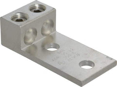 Thomas & Betts - 6 AWG Noninsulated Compression Connection Rectangle Ring Terminal - 1/2" Stud, 4-1/4" OAL x 2-19/64" Wide, Tin Plated Aluminum Contact - Exact Tool & Supply